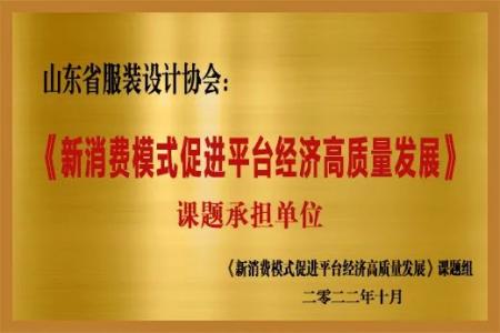 【新闻】祝贺山东省服装设计协会成为 《新消费模式促进平台经济高质量发展》 课题承担单位